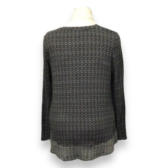 J. Jill Women’s Long Sleeve Crew Neck Lightweight Knit Tunic, Black, size M - Picture 3 of 7